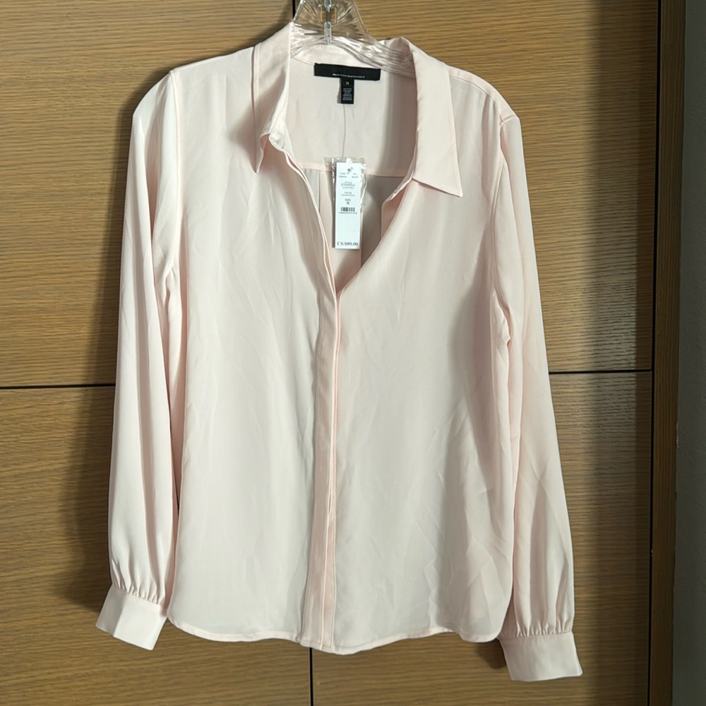 White House black market pastel pink long sleeve button up
